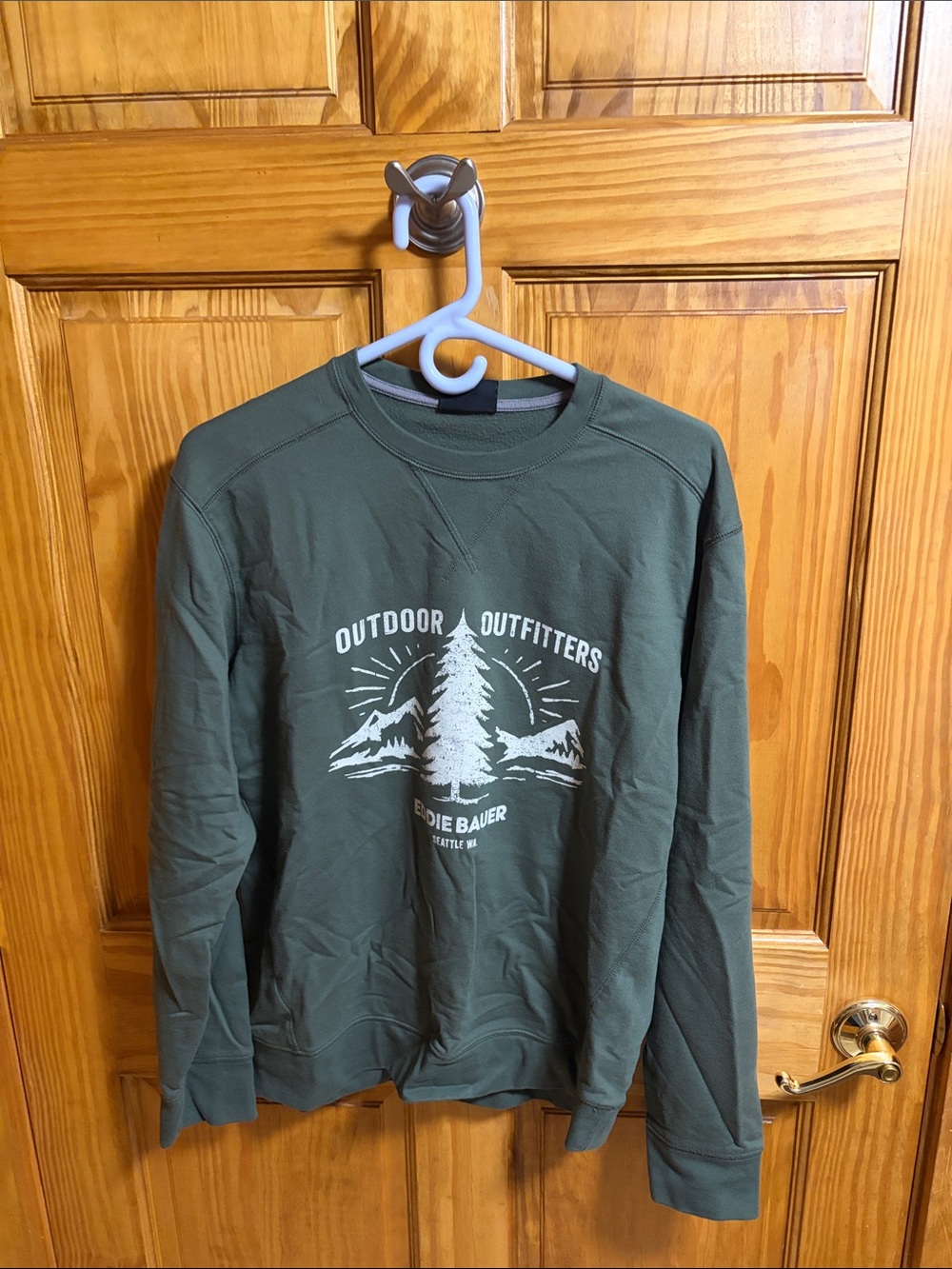 Eddie Bauer Olive Green Outdoor Outfitters Crewneck Sweatshirt